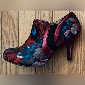 🇬🇧 RUBY SHOO “Juno” multicolour floral tapestry ankle boots stiletto heels